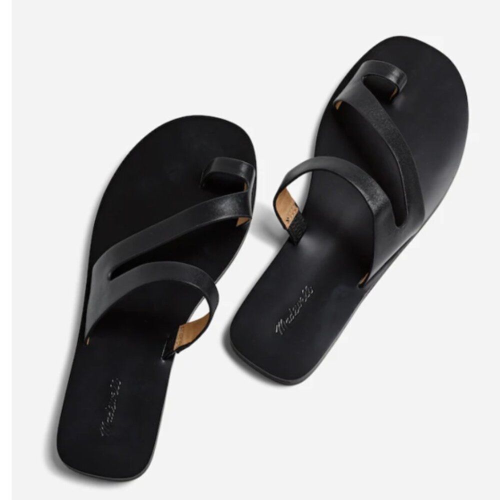 Madewell The Gabi Asymmetric-Strap Sandal - Black - Size 10✨